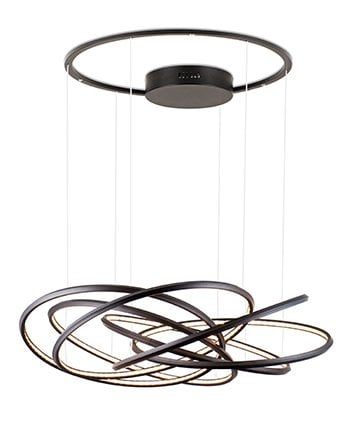Linea Verdace Uranus LED-Pendelleuchte Ringe silber 96W 8640 Lumen