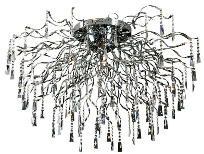 Linea Verdace Bachissimo crystal ceiling light chrome spider Ø110cm