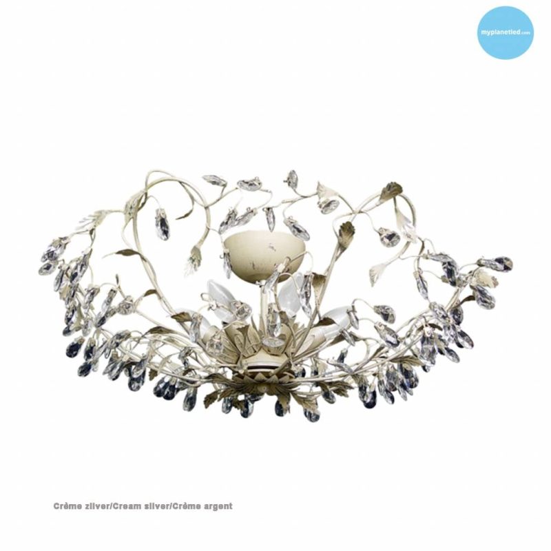 Linea Verdace Michelangelo ceiling light metal cream & silver E14x6