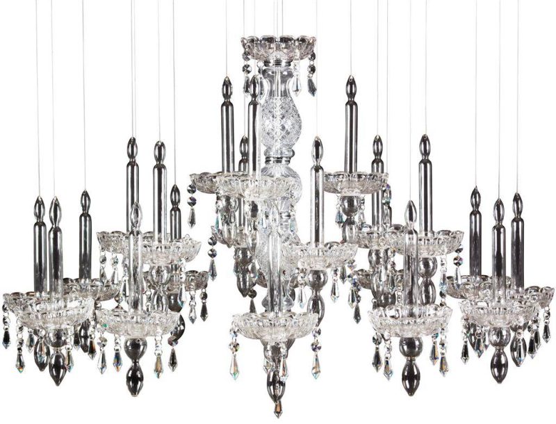 Linea Verdace Ghostly candle Pendelleuchte Glas Chrom Ø90cm, 7x GU10