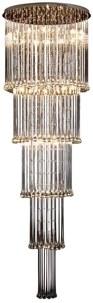Linea Verdace Caveman Glas-Kronleuchter Deckenleuchte Ø82cm 41x G4 Chrom