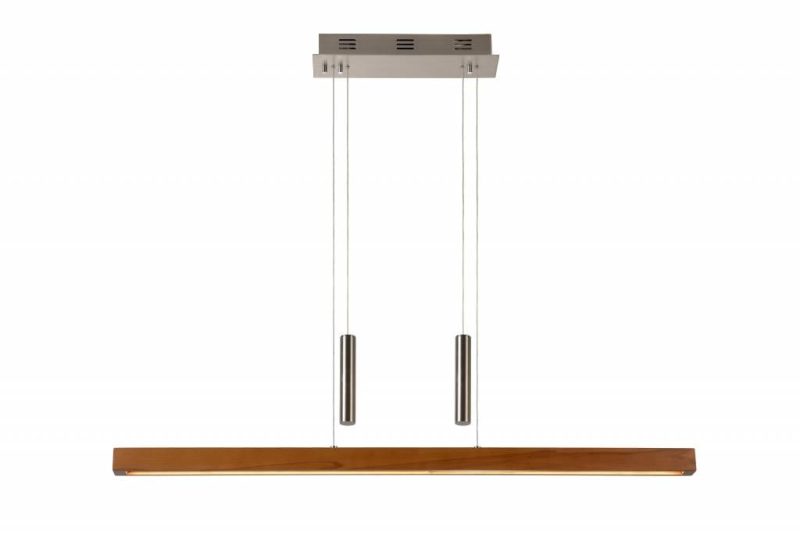 LUCIDE Geena LED lampada sospensione legno dimmerabile 100cm