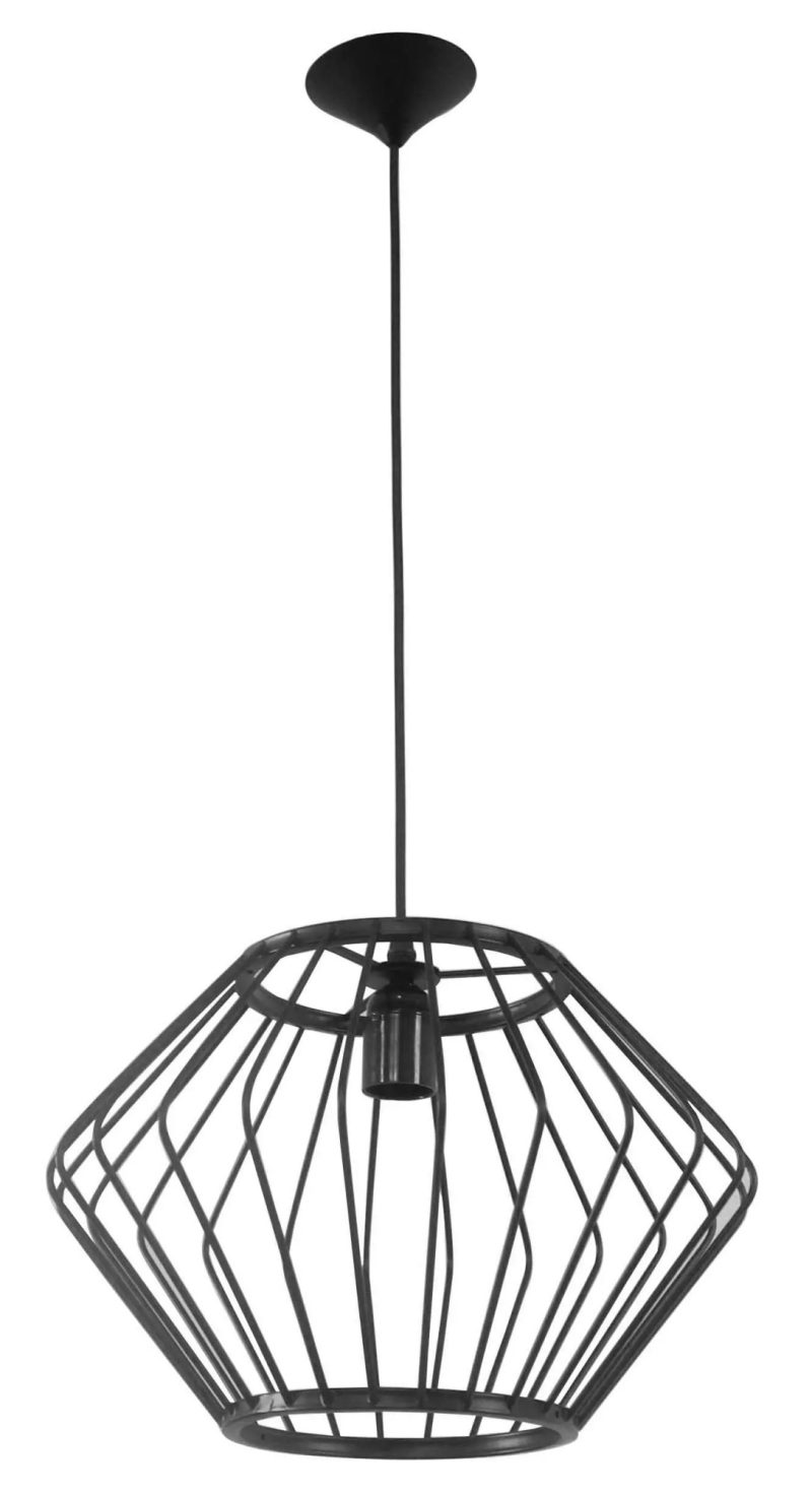 Fantasia Strings lampada a sospensione geometrica nero opaco Ø37cm