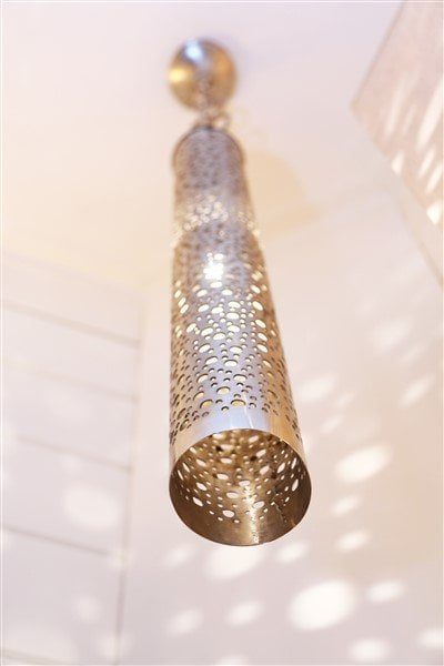 Authentage Prefora lampada a sospensione cilindro bronzo o nichel