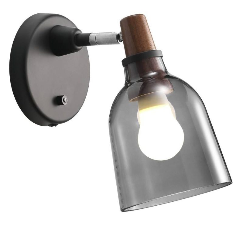 Nordlux Karma 14 wandlamp gerookt glas E14, verstelbaar