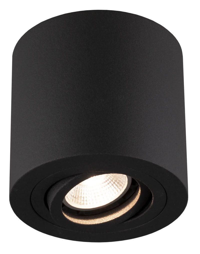 Fantasia Olala surface-mounted spot round GU10 black aluminium