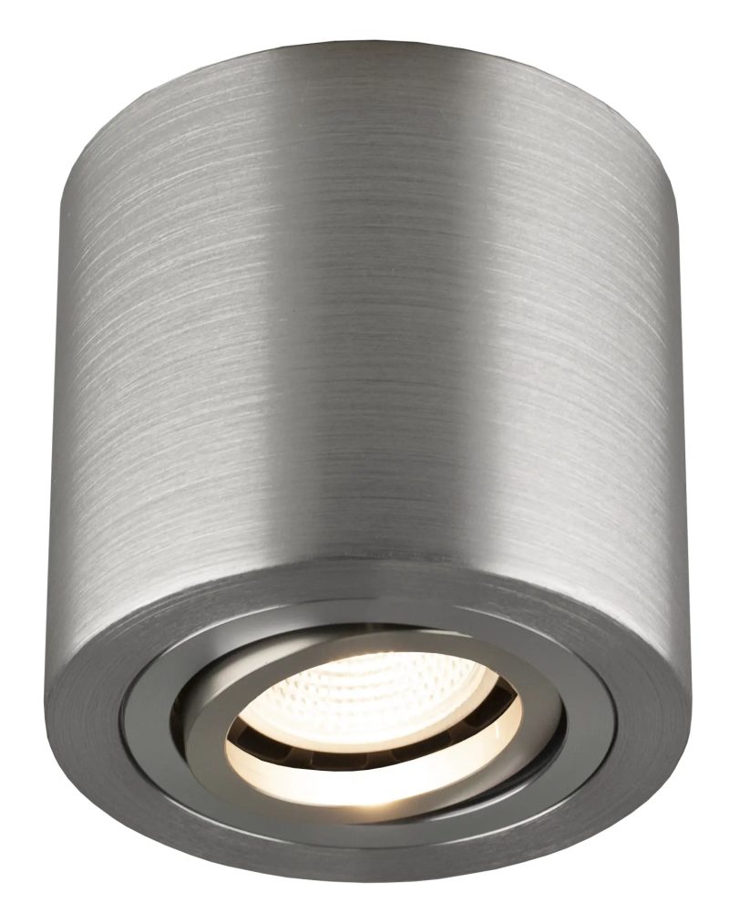 Fantasia Olala surface spot round brushed aluminium grey GU10 90mm