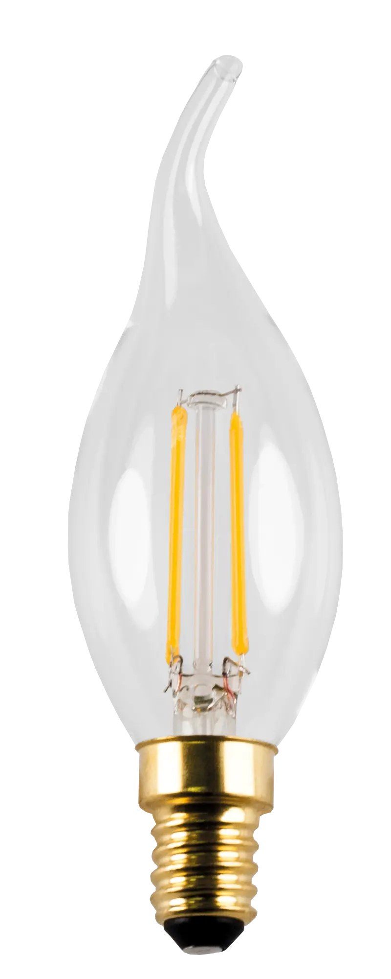 Fantasia C35 LED Kerzenlampe Schwanenhals E14 2W dimmbar Klarglas
