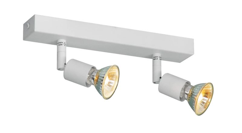 Fantasia Rune plafondlamp 2x GU10 wit metaal richtbaar dimbaar