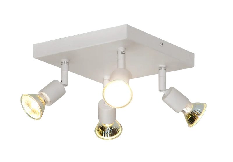Fantasia Rune ceiling light square GU10x4 white dimmable 200x200mm