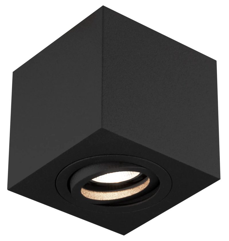 Fantasia Olala Deckenspot quadratisch schwarzes Aluminium GU10 90mm