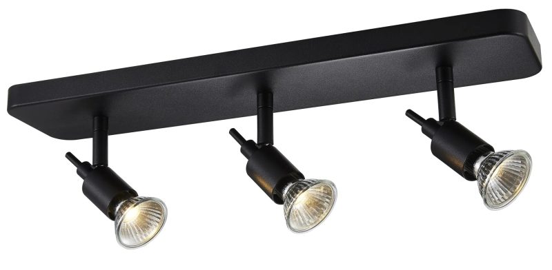 Fantasia Sonar II Deckenleuchte 3 GU10 Spots schwarz, LED 5W dimmbar