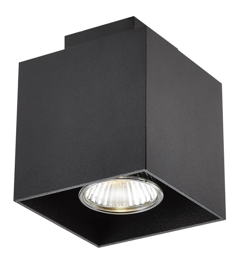 Fantasia Kubo plafoniera nera alluminio GU10 quadrata 90x90mm