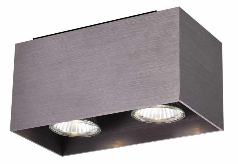 Fantasia Kubo ceiling light rectangular 2x GU10 LED dimmable black