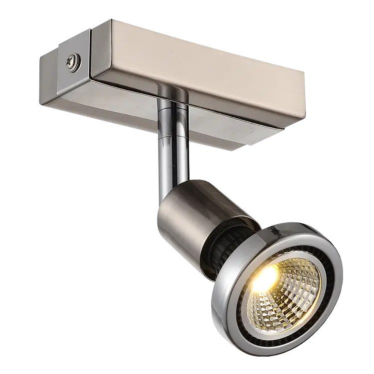 Fantasia Robus plafondlamp GU10 LED 3W geborsteld staal-chroom