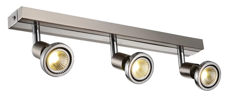 Fantasia Robus Deckenleuchte gebürsteter Stahl/Chrom 3x GU10 LED