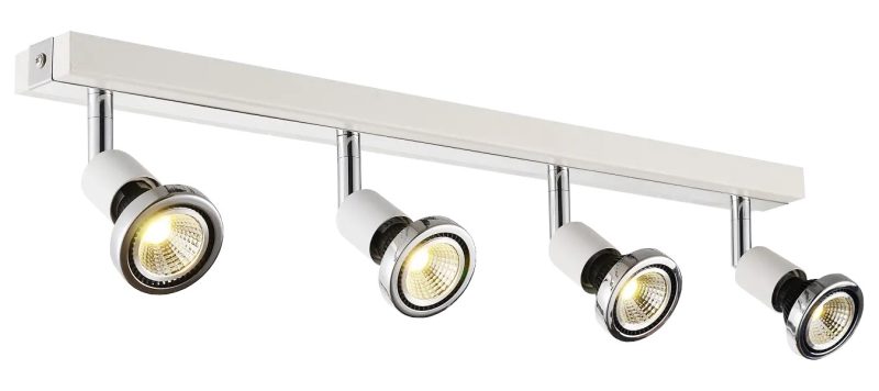 Fantasia Robus Deckenleuchte rechteckig weiß-chrom, 4x GU10 LED 5W