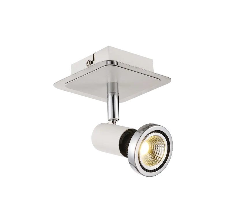 Fantasia Xzibit plafondspot wit-chroom, GU10 LED 5W dimbaar