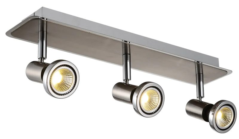 Fantasia Xzibit Deckenleuchte gebürsteter Stahl-Chrom, 3x GU10 LED 5W